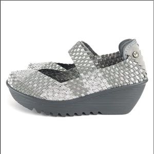 Bernie Mev ‘Lulia' Wedge Silver Mary Jane Shoes